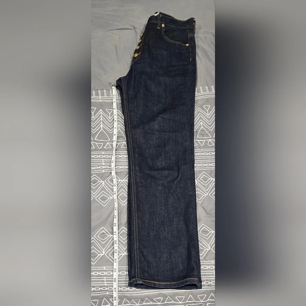 Tory Burch Button Fly Straight Leg Jeans Size 28 - Picture 3 of 9